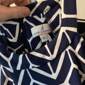 Jude Connally Navy/White Geometric Jumpsuit